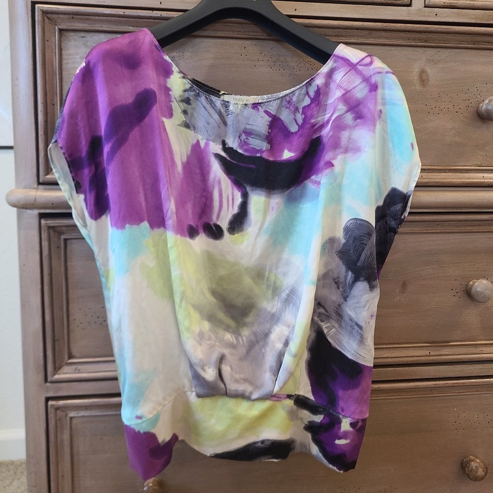 Abstract silk Maddy M blouse size M